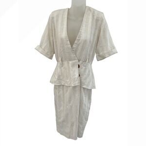 Vintage Especially Yours New York Striped  Peplum Dress Set sz 5